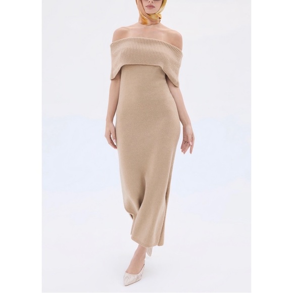 NWT Cult Gaia Maxi Knit Off-The-Shoulder Minda Sweater Dress - Picture 4 of 8